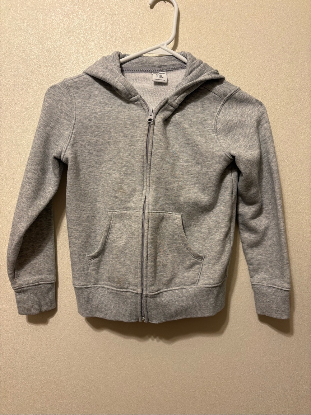 Amazon Essentials Heather Gray Kids Zip-Up Hoodie